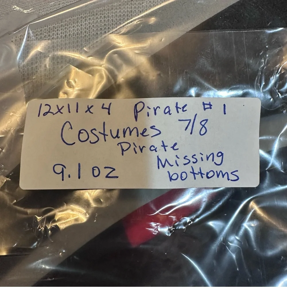 Adaptive Halloween Costume Sensory Friendly Size 7/8 Kids Pirate top, hat, sword